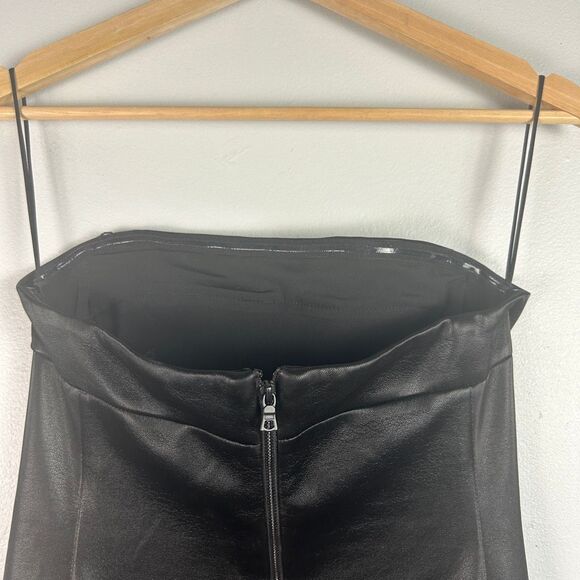 ALICE AND OLIVIA KELLY SQUARE BUST FAUX LEATHER MINI DRESS - Picture 9 of 13